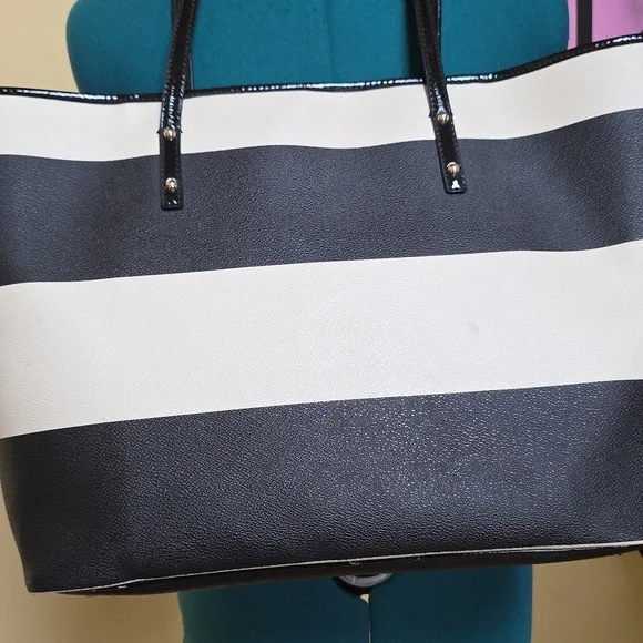 Kate Spade Black and White Striped Tote Bag - Picture 6 of 14
